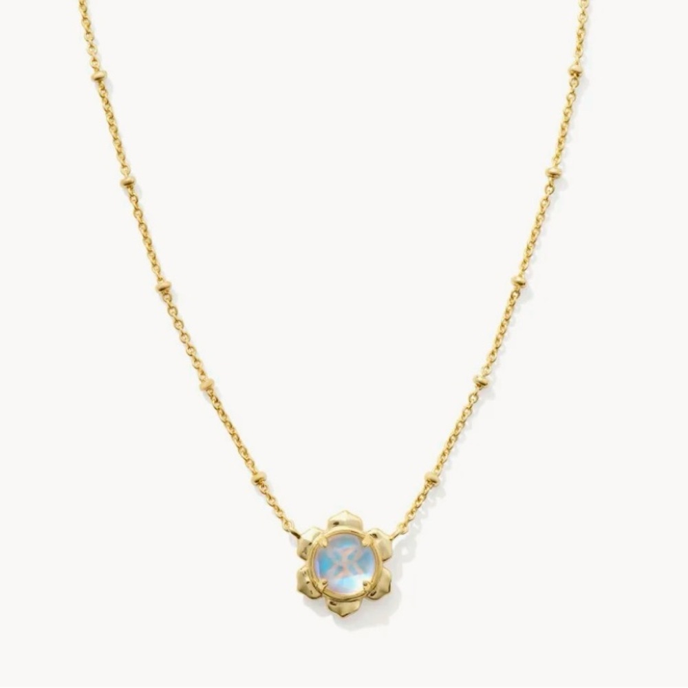 Kendra Scott Susie Gold Short Pendant Necklace in Dichroic Glass